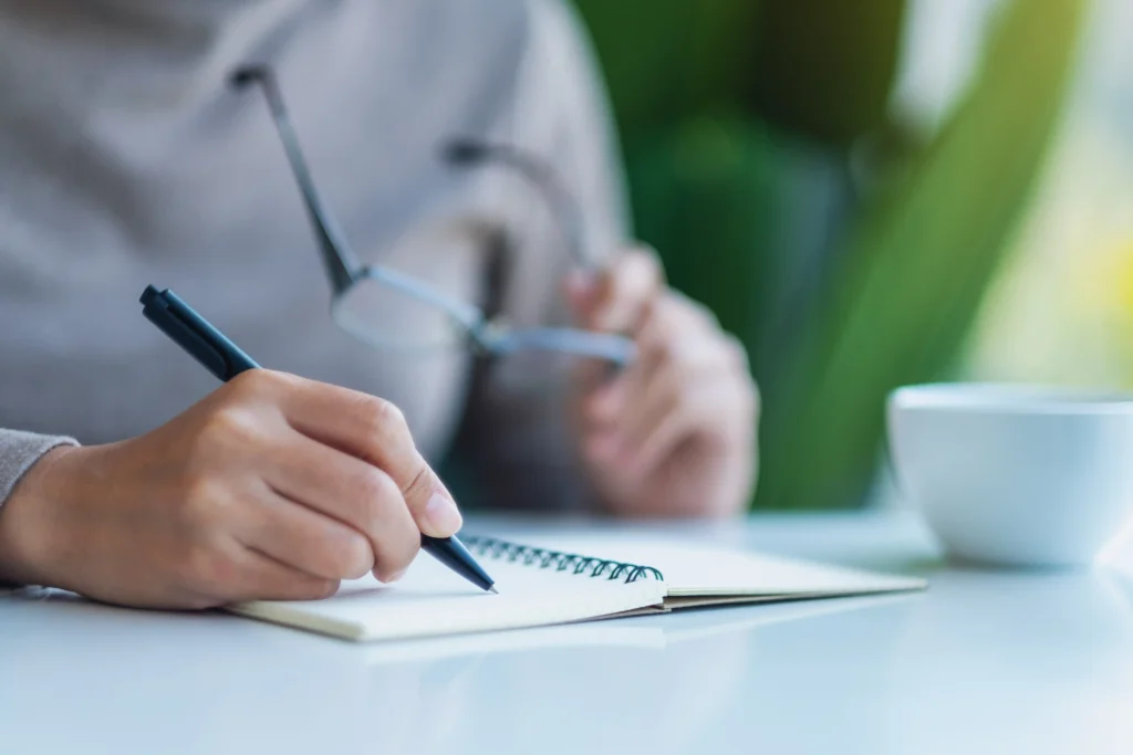 reflection writing concept